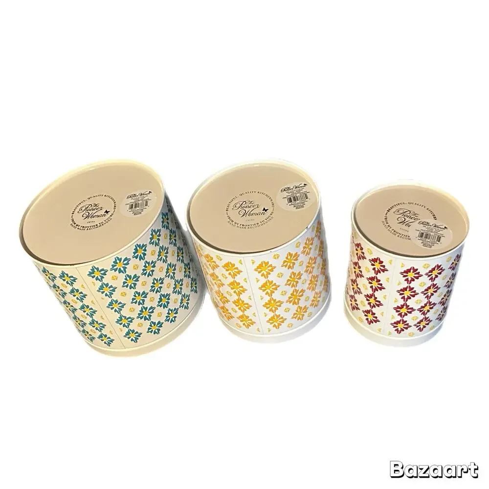 The Pioneer Woman 3 Piece Metal Garden Meadows Canister Set